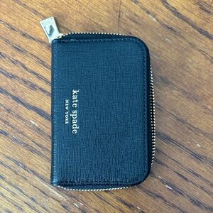Kate Spade Black Card Holder with Gold Accents